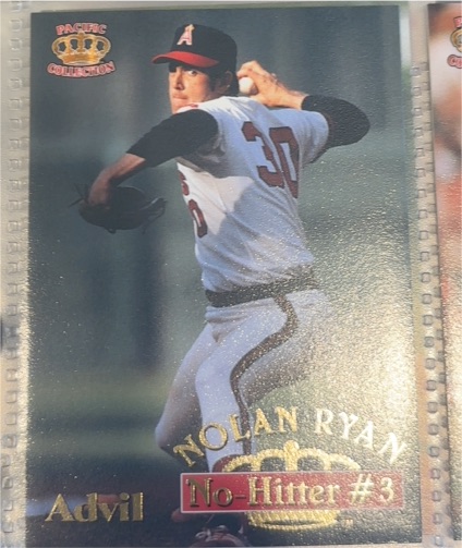 1996 Pacific Collection Advil Nolan Ryan No Hitter #3 — front