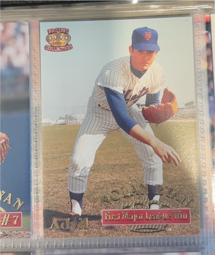 1996 Pacific Collection Advil Nolan Ryan #12 First Major League Win — front