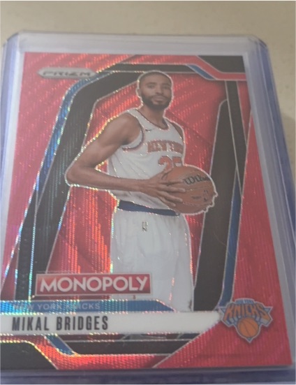2024-25 Panini Prizm Monopoly Red Wave #42 Mikal Bridges — front