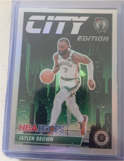2023-24 Panini NBA Hoops Premium Stock City Edition #1 Jaylen Brown — front