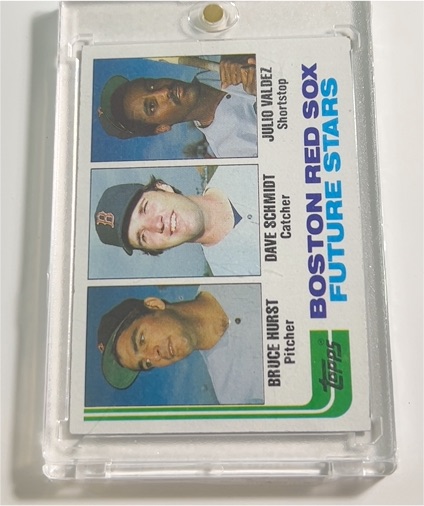 1982 Topps #21 Boston Red Sox Future Stars Julio Valdez Dave Schmidt Bruce Hurst — front