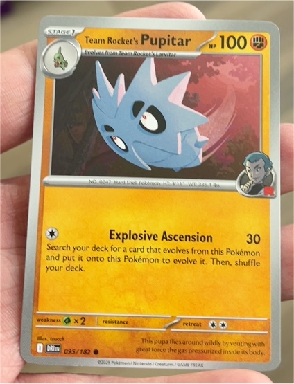 2025 Pokemon Scarlet & Violet Destined Rivals #095 Team Rocket's Pupitar — front