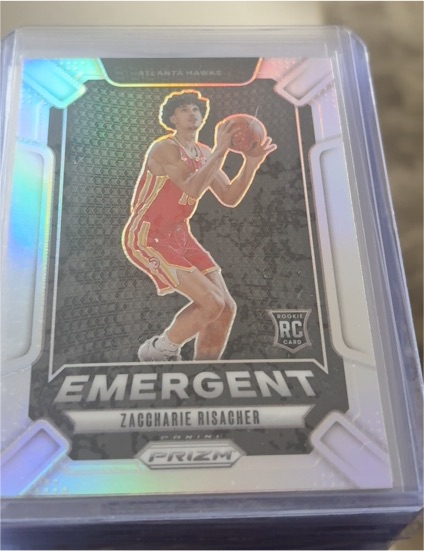 2024-25 Panini Prizm #6 Zaccharie Risacher Emergent Silver Prizm — front