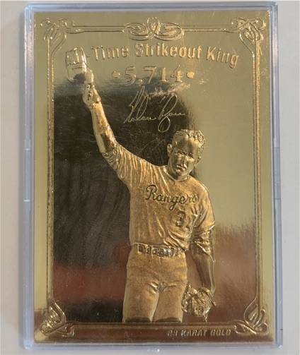 1996 Bleachers Nolan Ryan 23KT Gold Foil #34 Texas Rangers — front