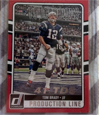 2016 Panini Donruss #12 Tom Brady Production Line Touchdowns — front