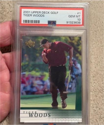 2001 Upper Deck Golf #1 Tiger Woods — front