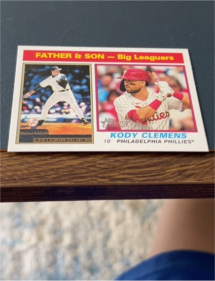 2025 Topps Heritage #67 Roger Clemens / Kody Clemens Father & Son — front