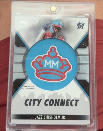 2023 Topps Series 1 City Connect Cap Patch #CC-JC Jazz Chisholm Jr. — front