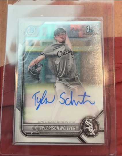 2022 Bowman Chrome Draft #CDA-TSR Tyler Schweitzer — front
