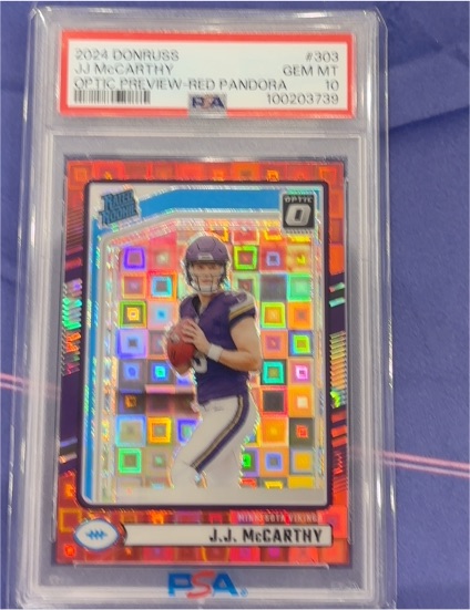 2024 Donruss Optic Preview Red Pandora #303 J.J. McCarthy — front