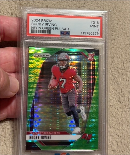 2024 Panini Prizm #316 Bucky Irving Neon Green Pulsar — front