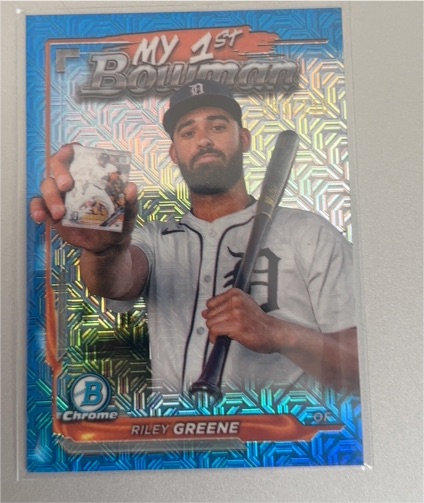 2024 Bowman Chrome #M1B-20 Riley Greene My 1st Bowman Mojo Refractor — front