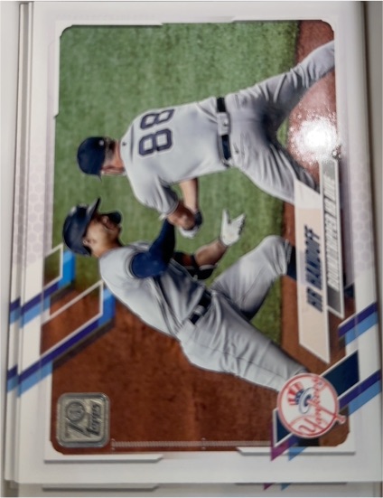 2021 Topps Series 2 #646 HR Handoff Giancarlo Stanton — front