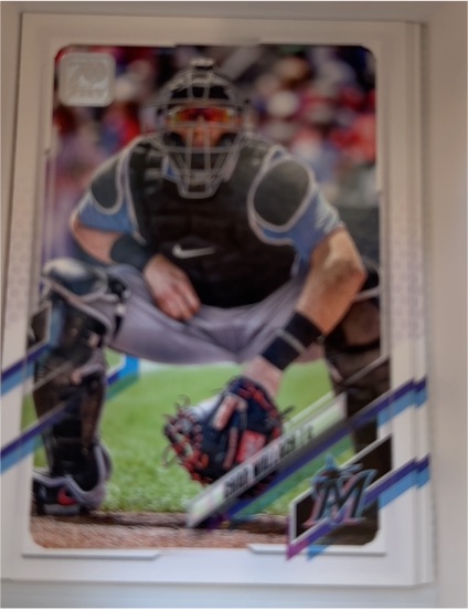2021 Topps #593 Chad Wallach Miami Marlins — front