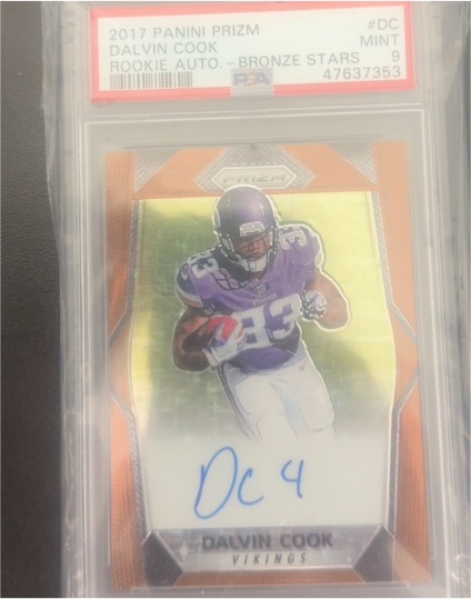 2017 Panini Prizm #DC Dalvin Cook Rookie Auto Bronze Stars — front