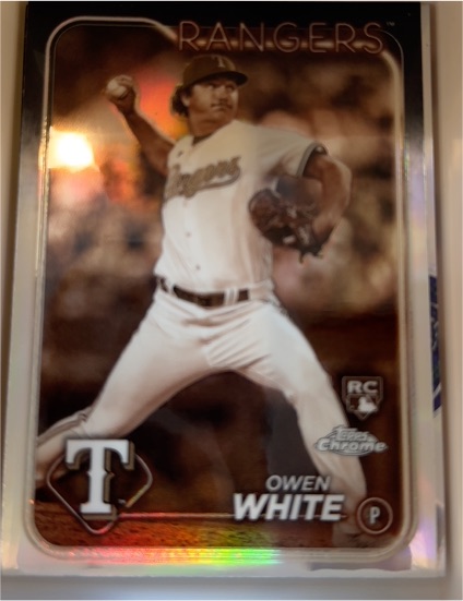 2024 Topps Chrome #211 Owen White Sepia Refractor Rookie — front