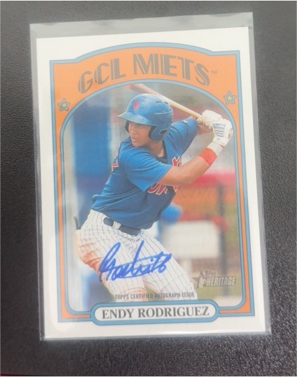 2021 Topps Heritage Minor League #ROA-ER Endy Rodriguez — front