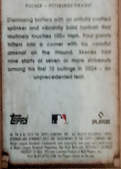 2021 Topps Shane Bieber Mojo Refractor — back