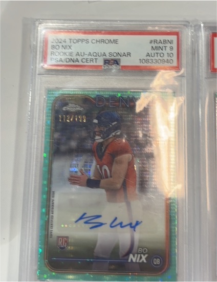 2024 Topps Chrome #RABN1 Bo Nix Rookie AU-Aqua Sonar — front