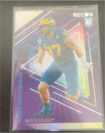 2022 Panini Chronicles Draft Picks Recon #1 Aidan Hutchinson Rookie Card — front