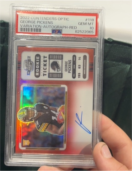 2022 Panini Contenders Optic #118 George Pickens Variation-Autograph-Red — front