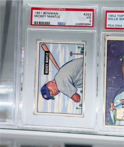 1951 Bowman #253 Mickey Mantle — front