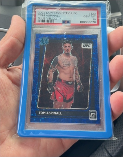 2022 Panini Donruss Optic UFC #120 Tom Aspinall Blue Velocity — front