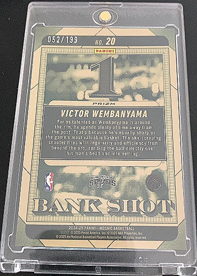 2024-25 Panini Mosaic Bank Shot #20 Victor Wembanyama — back