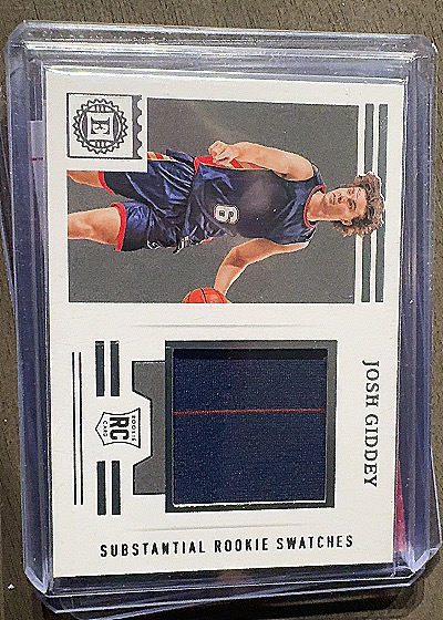 2021 Panini Chronicles Draft Picks Encased Substantial Rookie Swatches Josh Giddey — front