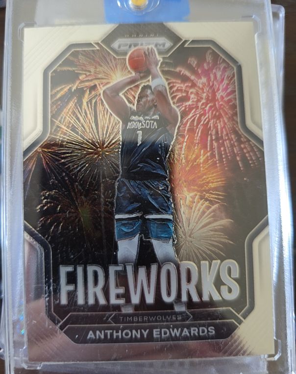 2022-23 Panini Prizm #14 Anthony Edwards Fireworks — front