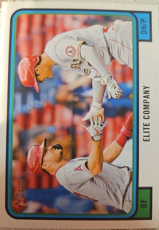 2022 Topps Heritage #CC-2 Shohei Ohtani/Mike Trout — front