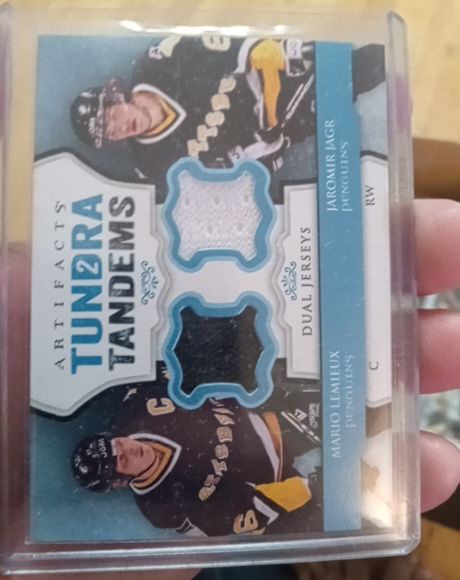 2013-14 Upper Deck Artifacts Tundra Tandems #TT-MJ Mario Lemieux Jaromir Jagr — front