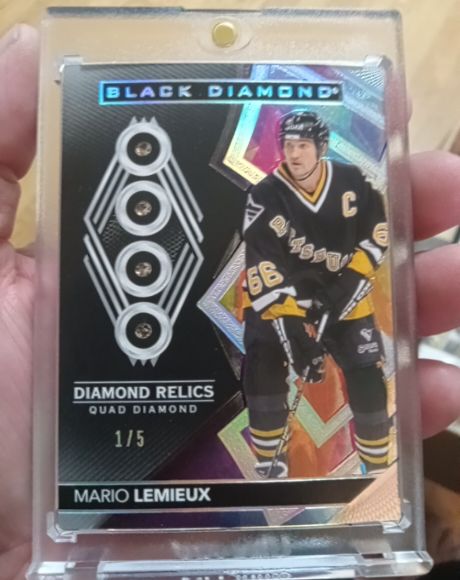 2020-21 Upper Deck Black Diamond Diamond Relics Quad Diamond #BDB-ML Mario Lemieux — front