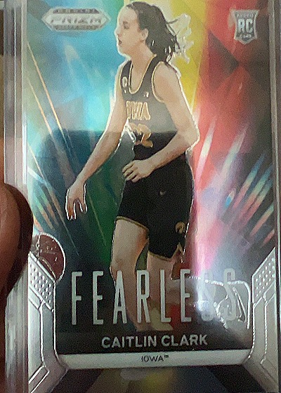 2024 Panini Prizm Draft Picks #24 Caitlin Clark Fearless Silver Prizm RC — front