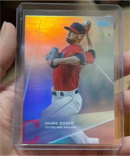 2020 Topps X Steve Aoki Wave 1 Foil Parallel #4 Shane Bieber — front
