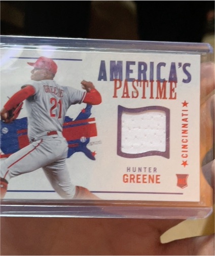 2022 Panini Chronicles America's Pastime Swatches #APS-HG Hunter Greene — front