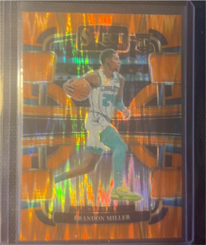 2023-24 Panini Select Concourse Orange Flash Prizm #80 Brandon Miller — front