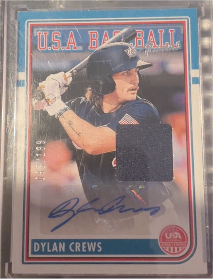 2024 Panini Stars and Stripes USA Baseball Alumni Sig Materials Dylan Crews #ASM-DC — front