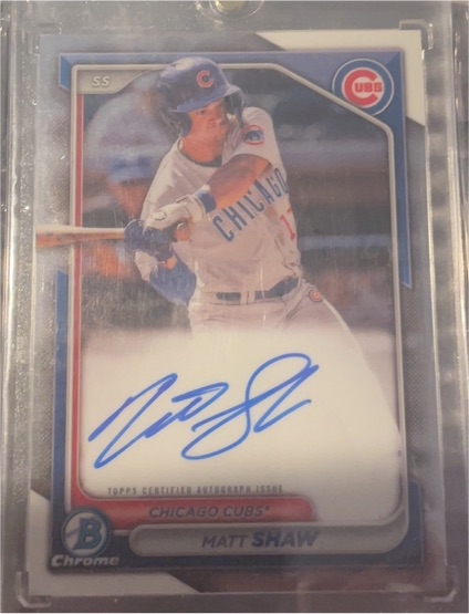 2024 Bowman Chrome Prospect Autographs #CPA-MS Matt Shaw — front