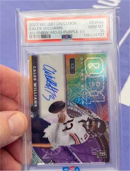 2023 Panini WC QB1 On/Clock #CW4A Caleb Williams — front