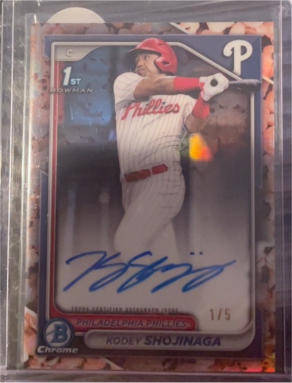 2024 Bowman Chrome Draft #CPA-KSH Kodey Shojinaga Philadelphia Phillies — front