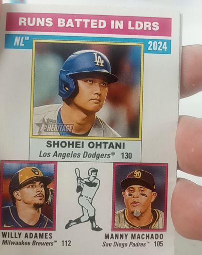 2025 Topps Heritage #195 NL Runs Batted In LDRS Shohei Ohtani — front