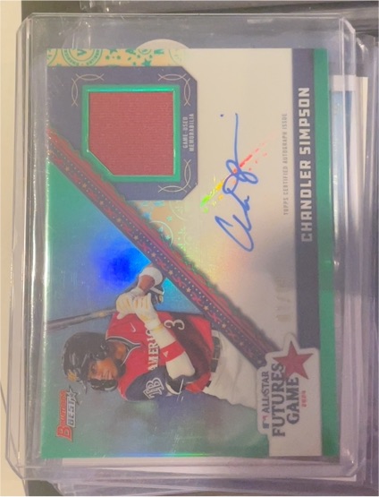 2024 Bowman’s Best All-Star Futures Game Relic Autographs #FGRA-CS Chandler Simpson — front