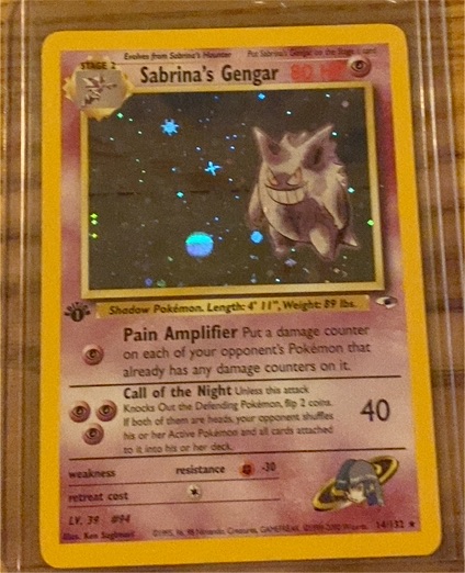 1999 Pokémon Gym Heroes #14 Sabrina's Gengar — front