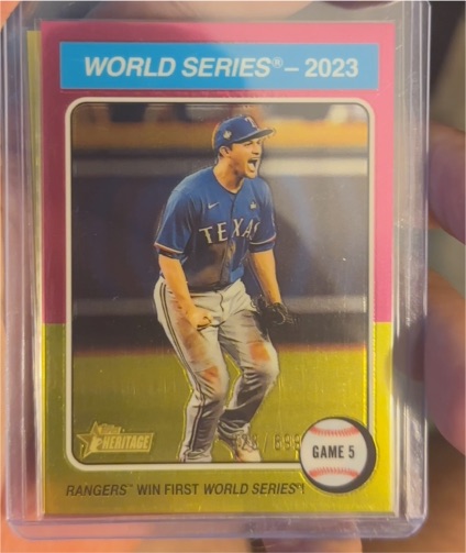 2024 Topps Heritage High Number #466 World Series 2023: Game 5 Corey Seager — front