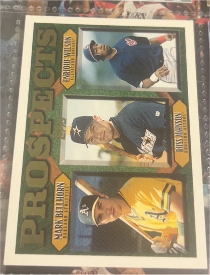 1997 Topps #487 Mark Bellhorn/Russ Johnson/Enrique Wilson — front