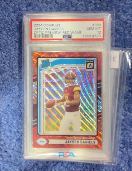2024 Donruss #389 Jayden Daniels Optic Preview Red Wave — front