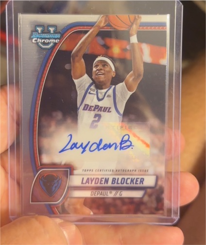 2024-25 Bowman Chrome University #95 Layden Blocker — front