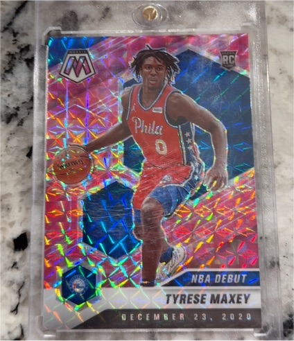 2020-21 Panini Mosaic #263 Tyrese Maxey NBA Debut — front