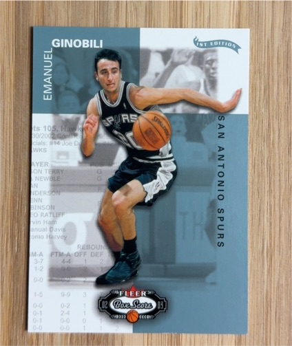 2002-03 Fleer Box Score #? Emanuel Ginobili — front